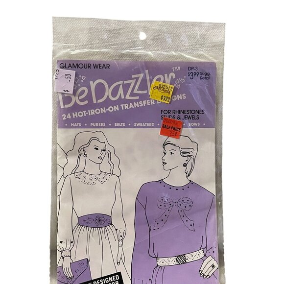 Glamour Wear Vintage 1987 BeDazzler 24 Hot-Iron Transfer NEW Old Stock Sealed - Picture 2 of 5